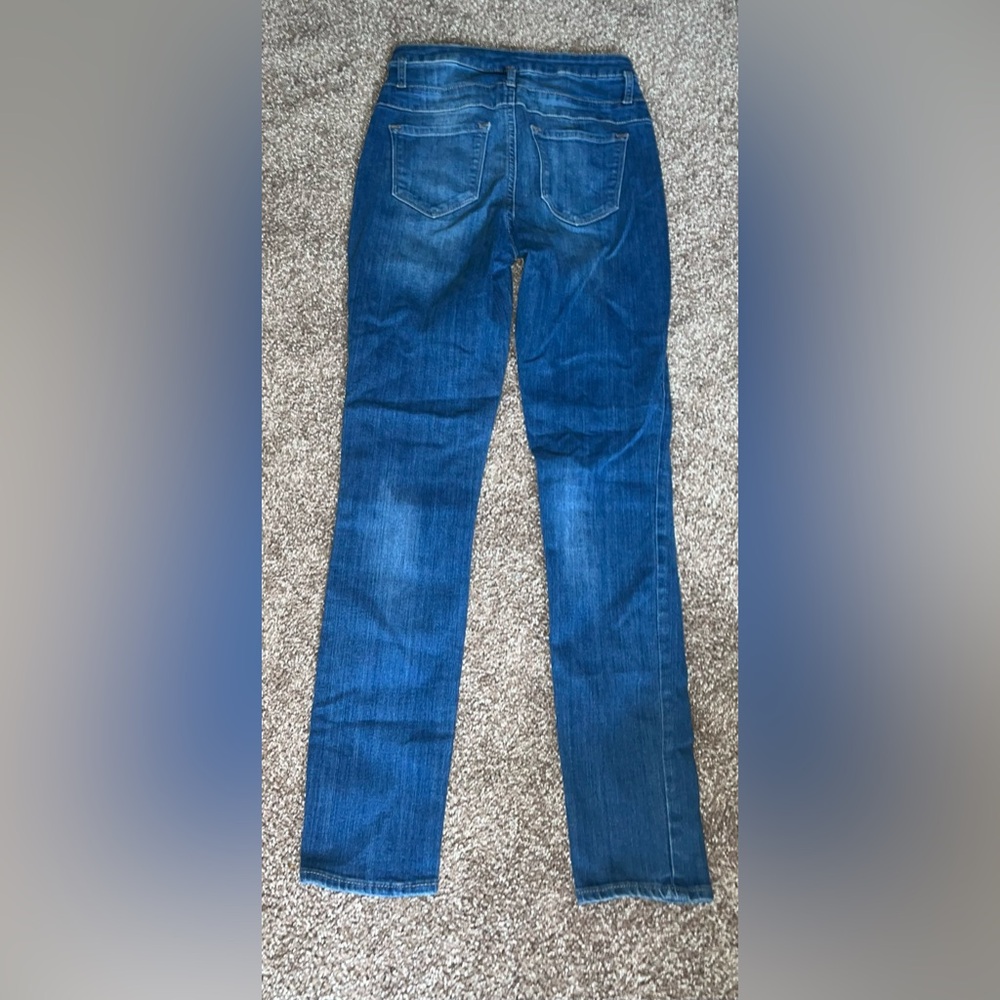 Refuge Dark Wash High Waisted Skinny Jeans - Picture 5 of 6